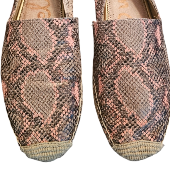 Sam Edelman Khloe | 🍑 Peach Nude | Snake Print | Slip-On Espadrille | Size: 12M - Picture 8 of 16